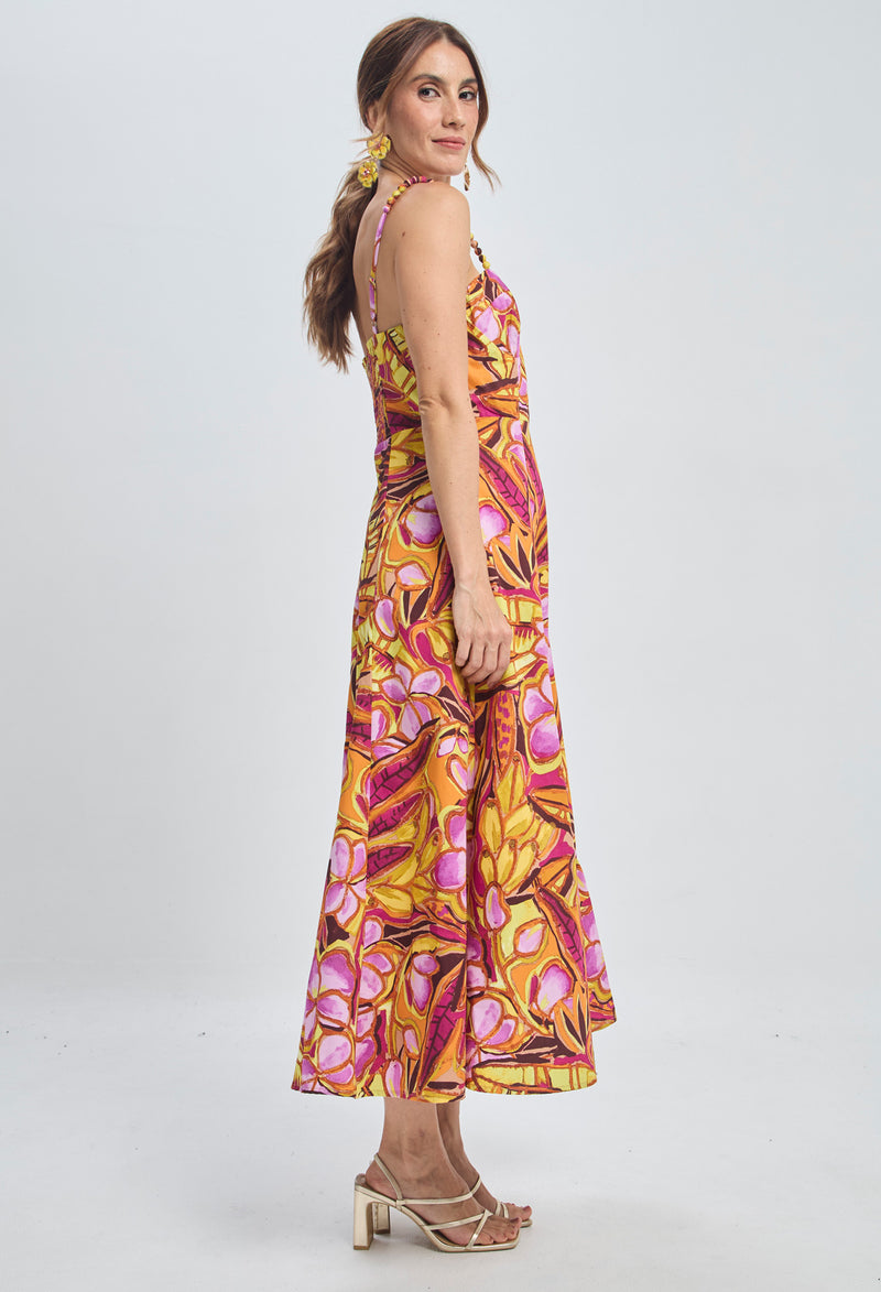 Vestido Largo Floral Algodón vista 2 - Outlet BYBLA Colombia