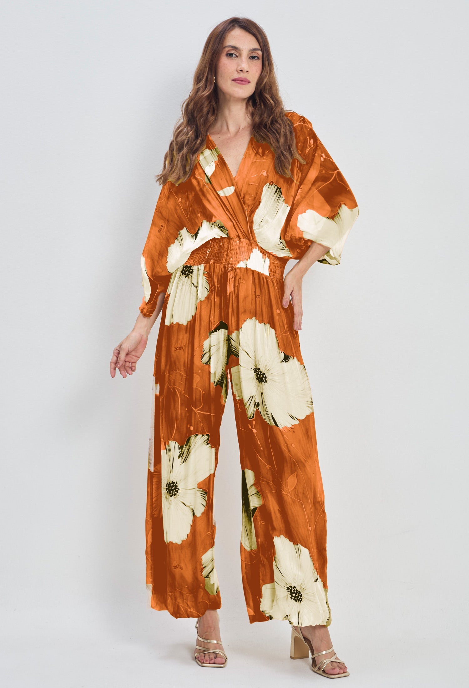 Enterizo Seda Floral Mujer SALE - BYBLA U / MOSTAZAS ENTERIZO