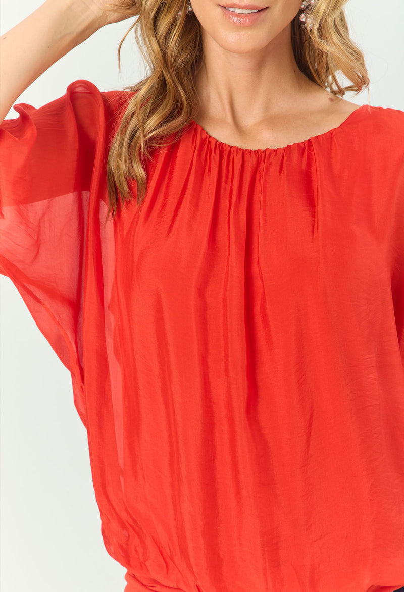 Blusa Seda Fajón vista 2 - BYBLA Colombia
