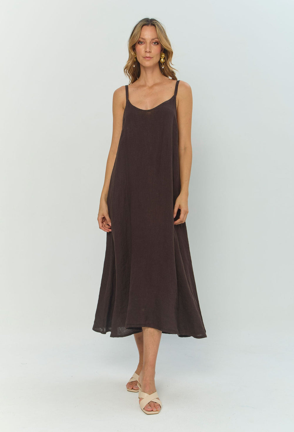 Vestido Midi Lino - Outlet BYBLA Colombia