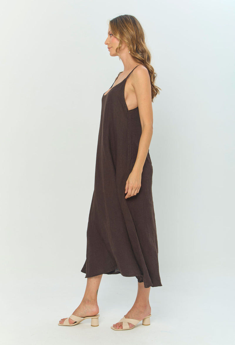 Vestido Midi Lino vista 2 - Outlet BYBLA Colombia