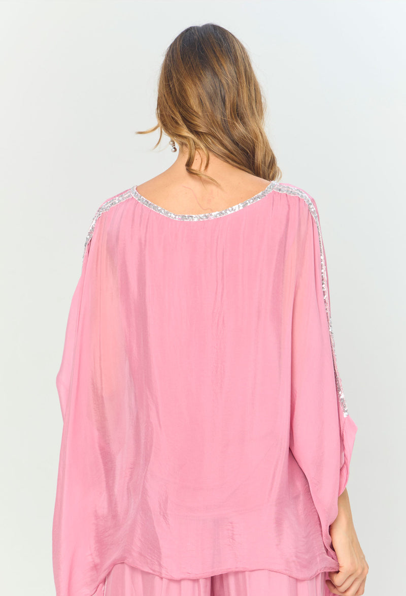 Blusa Seda vista 2 - BYBLA Colombia