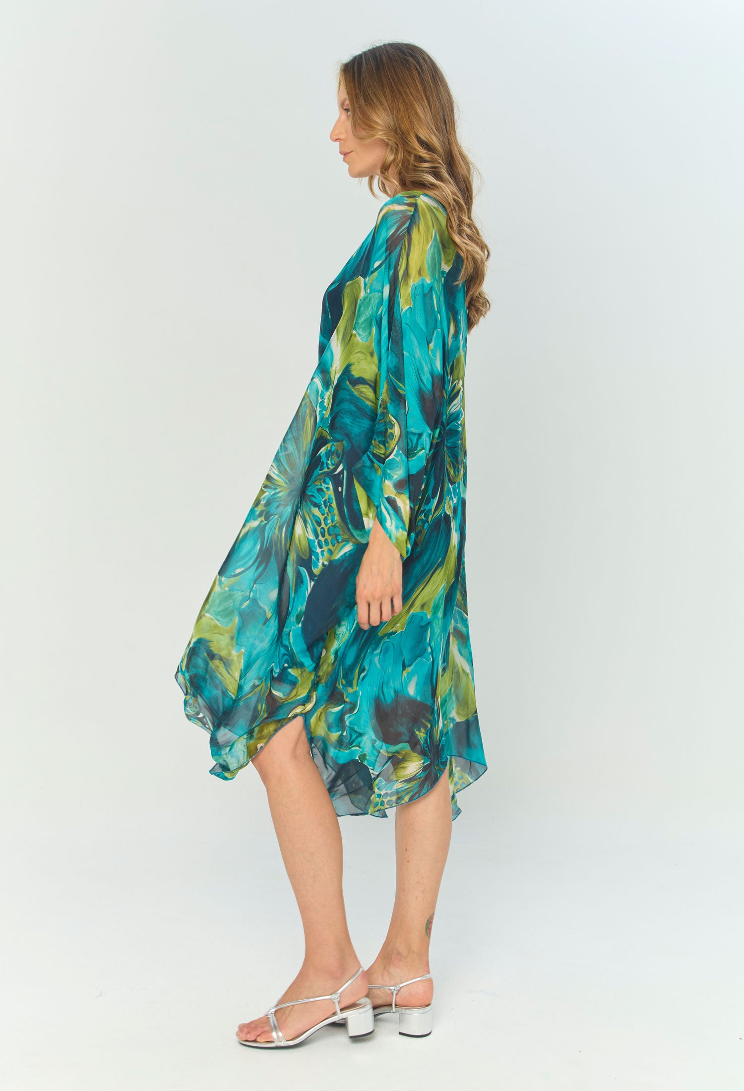 Vestido Midi Seda Jade