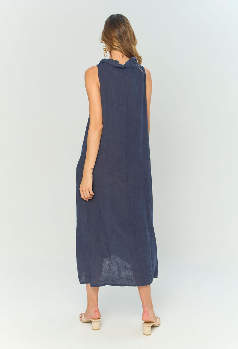 Vestido Midi Lino vista 2 - BYBLA Colombia