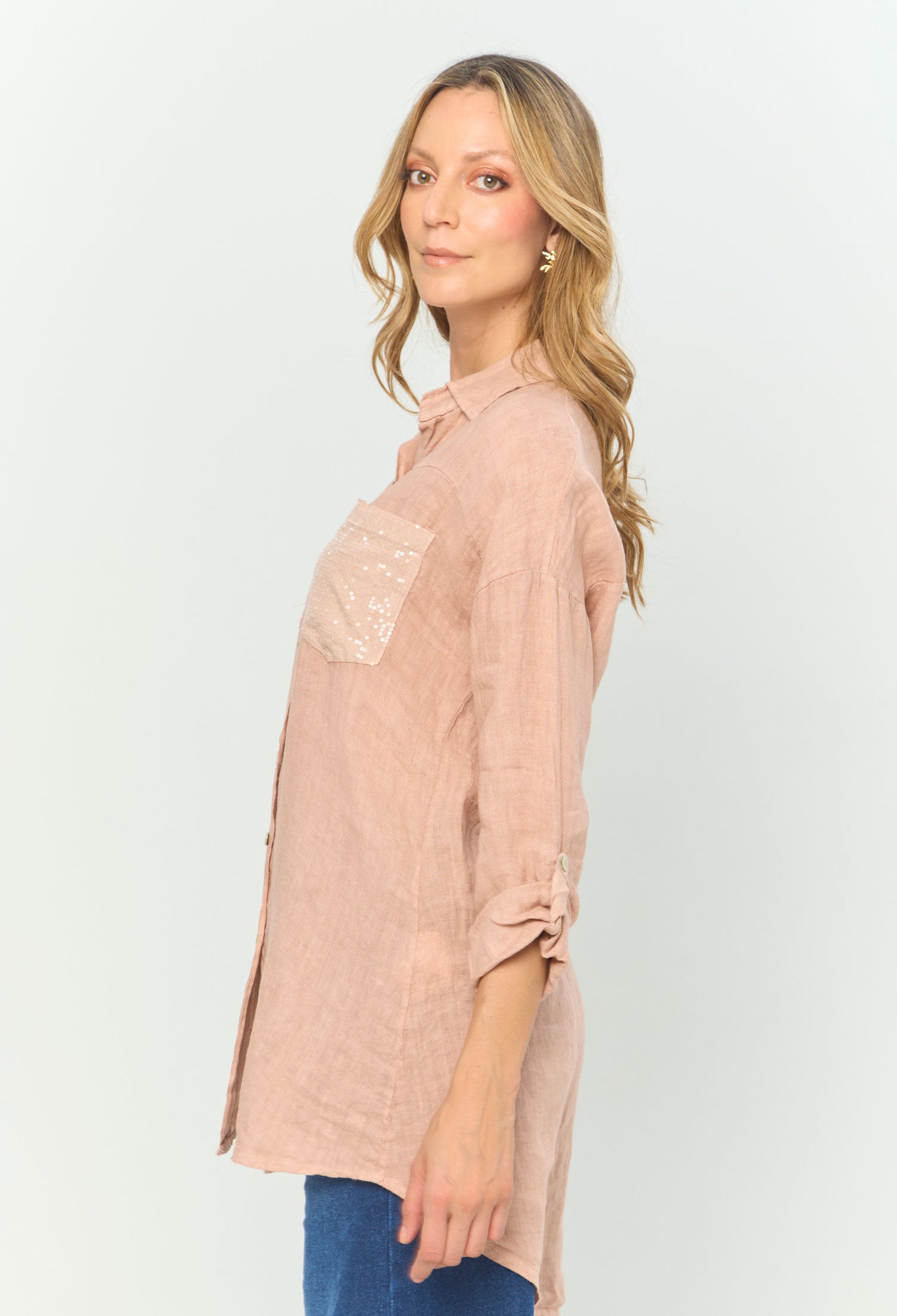 Camisa Larga Lentejuelas