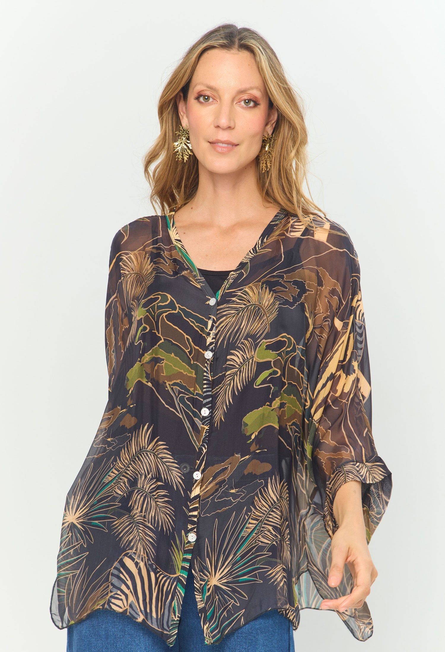 Blusa Seda Estampada