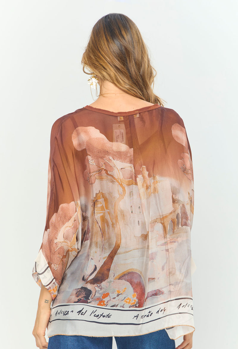 Blusa Seda Estampada vista 2 - BYBLA Colombia