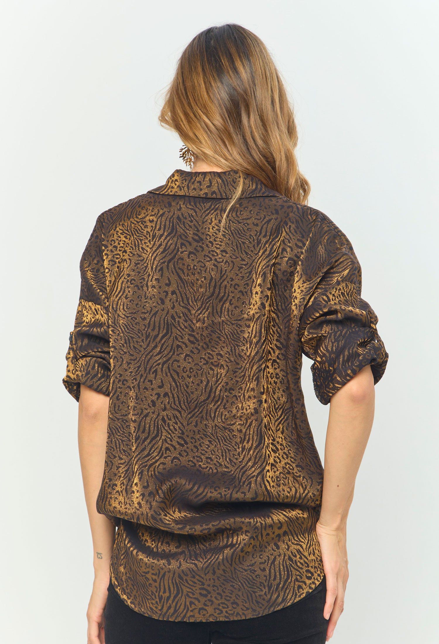 Camisa Animal Print Dorada - SALE