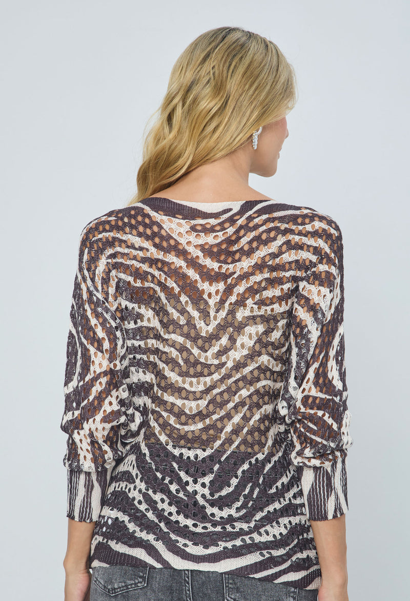 Blusa Tejida Cebra vista 2 - BYBLA Colombia