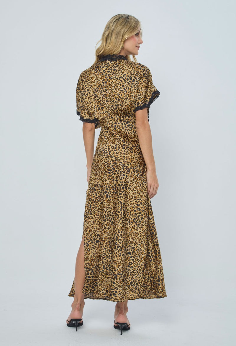 Vestido Midi Animal Print Encaje vista 2 - Outlet BYBLA Colombia