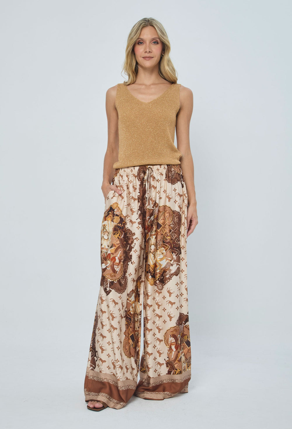 Pantalón Estampado Satín - BYBLA Colombia