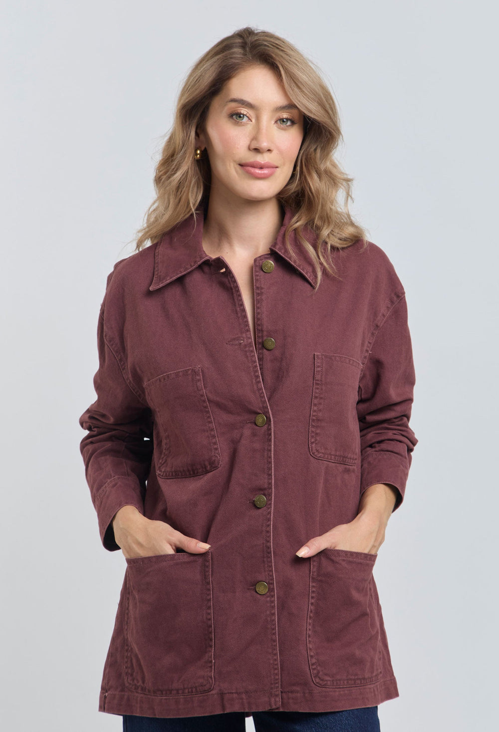 Chaqueta Bolsillos Vino - BYBLA Colombia