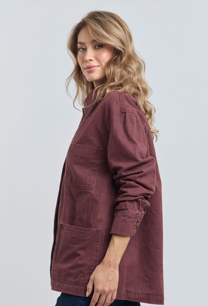 Chaqueta Bolsillos Vino vista 2 - BYBLA Colombia