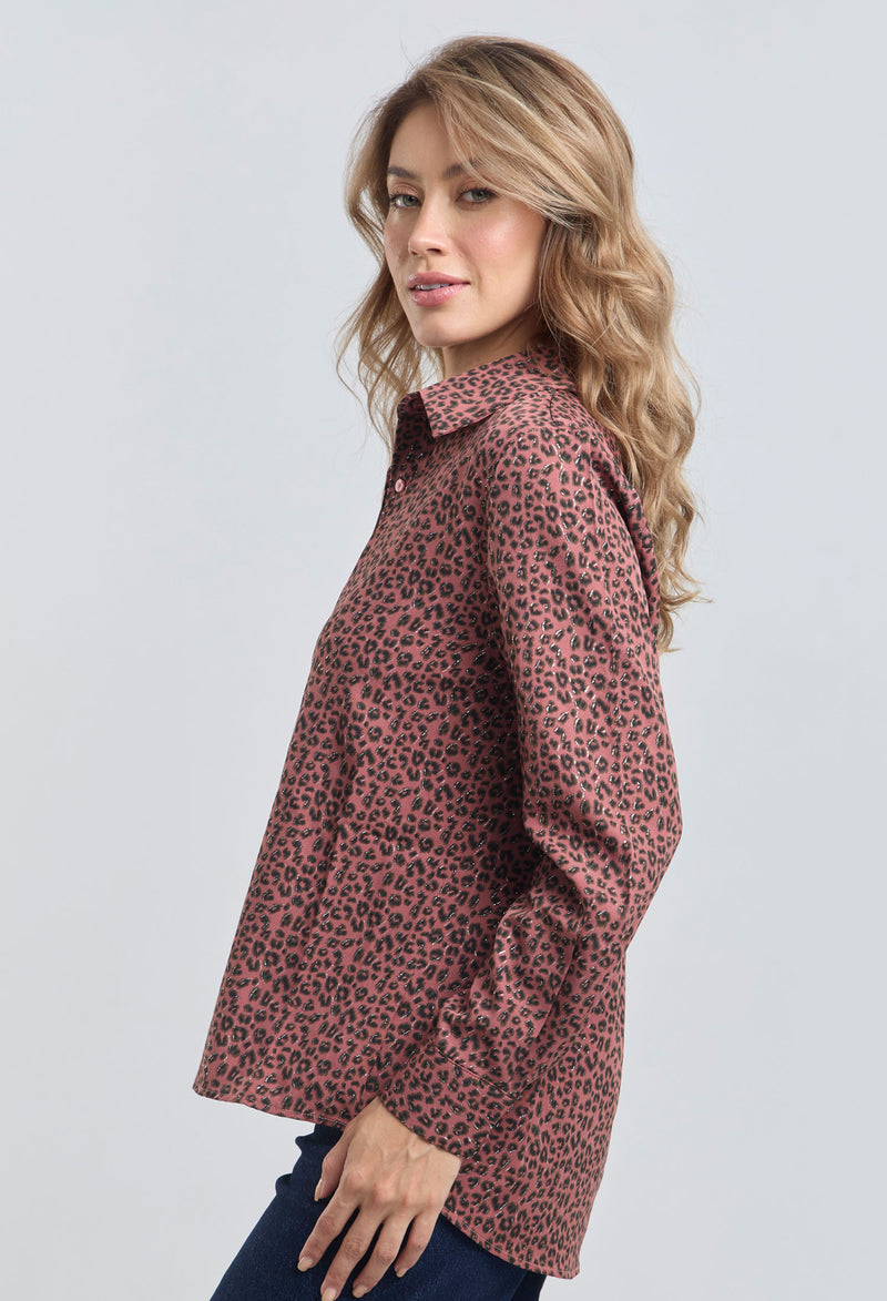 Camisa Animal print Metalizado vista 2 - Outlet BYBLA Colombia