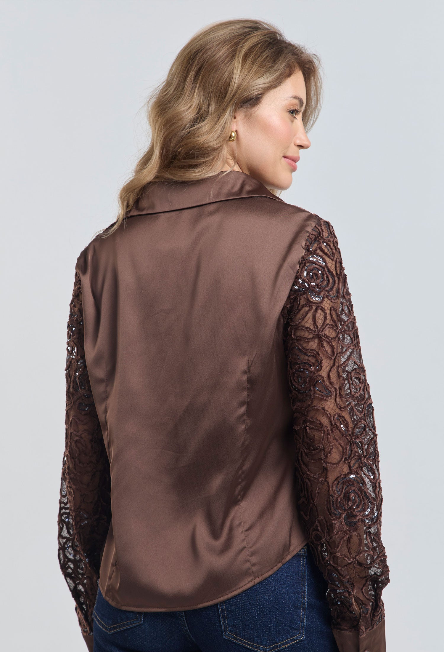 Camisa Lentejuelas Flores vista 7 - Outlet BYBLA Colombia