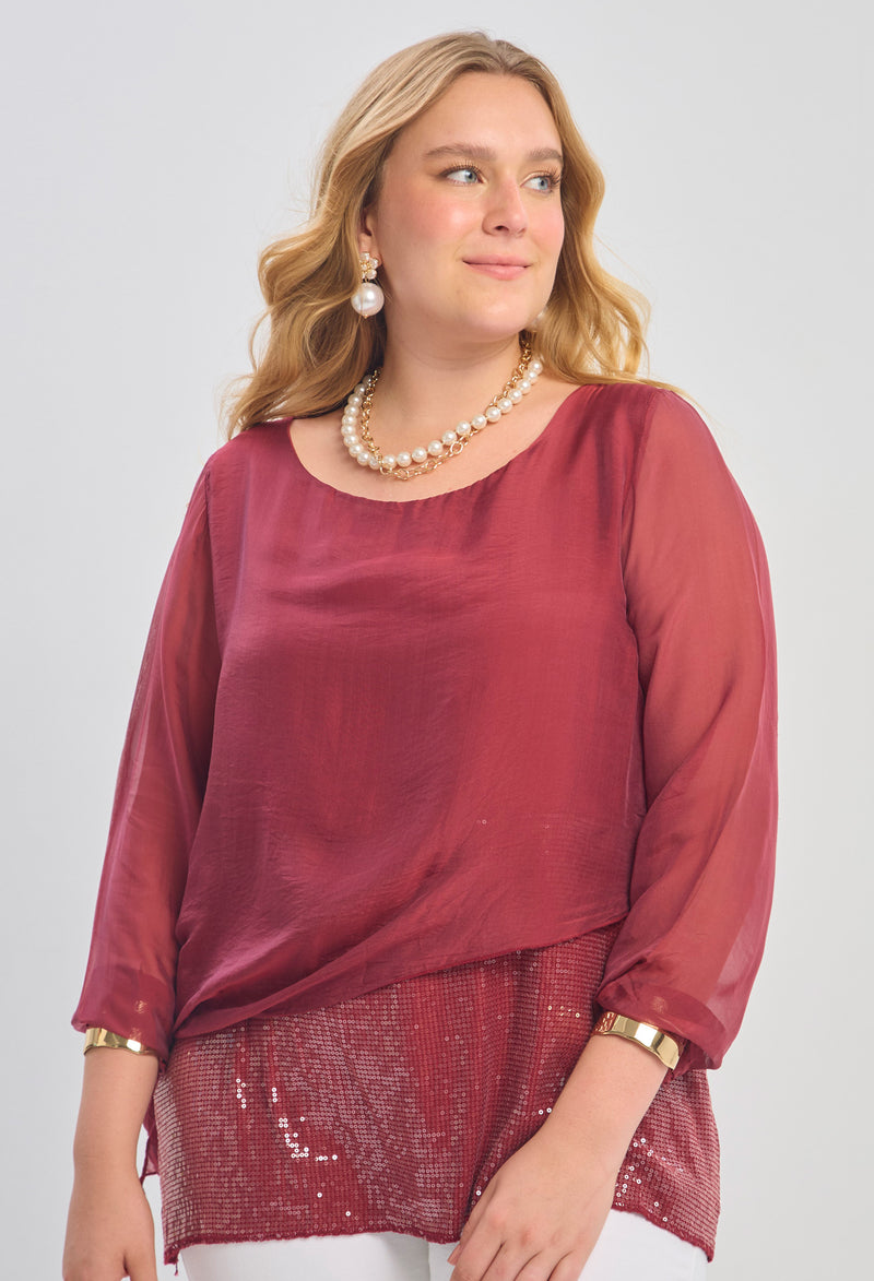Blusa Seda Lentejuelas vista 4 - BYBLA Colombia