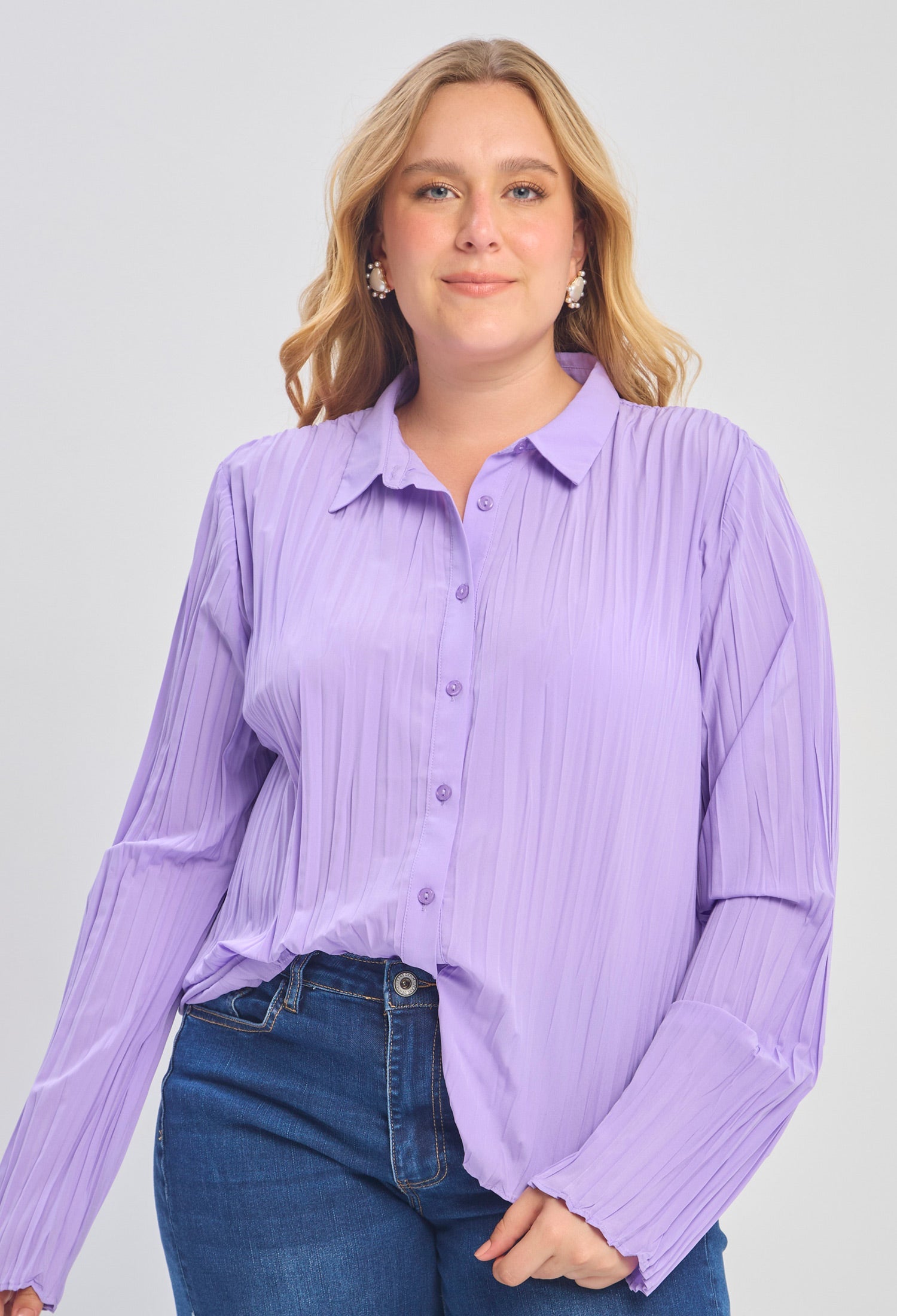 Camisa Manga Larga Mujer - SALE - BYBLA S / LILAS BLUSA