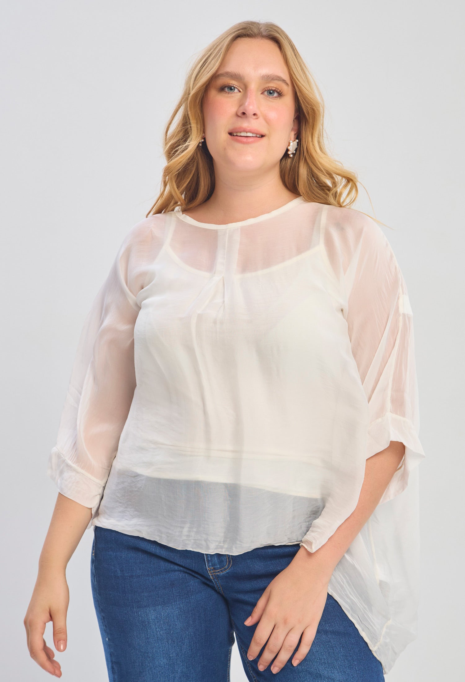 Blusa Seda Mujer - BYBLA U / BEIGES BLUSA