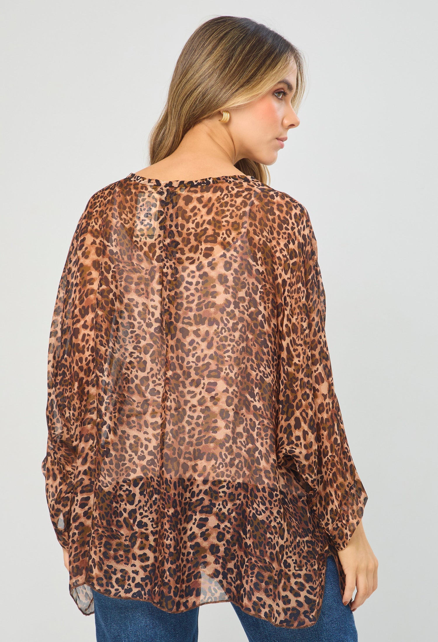 Blusa Seda Animal Print Leopardo - SALE