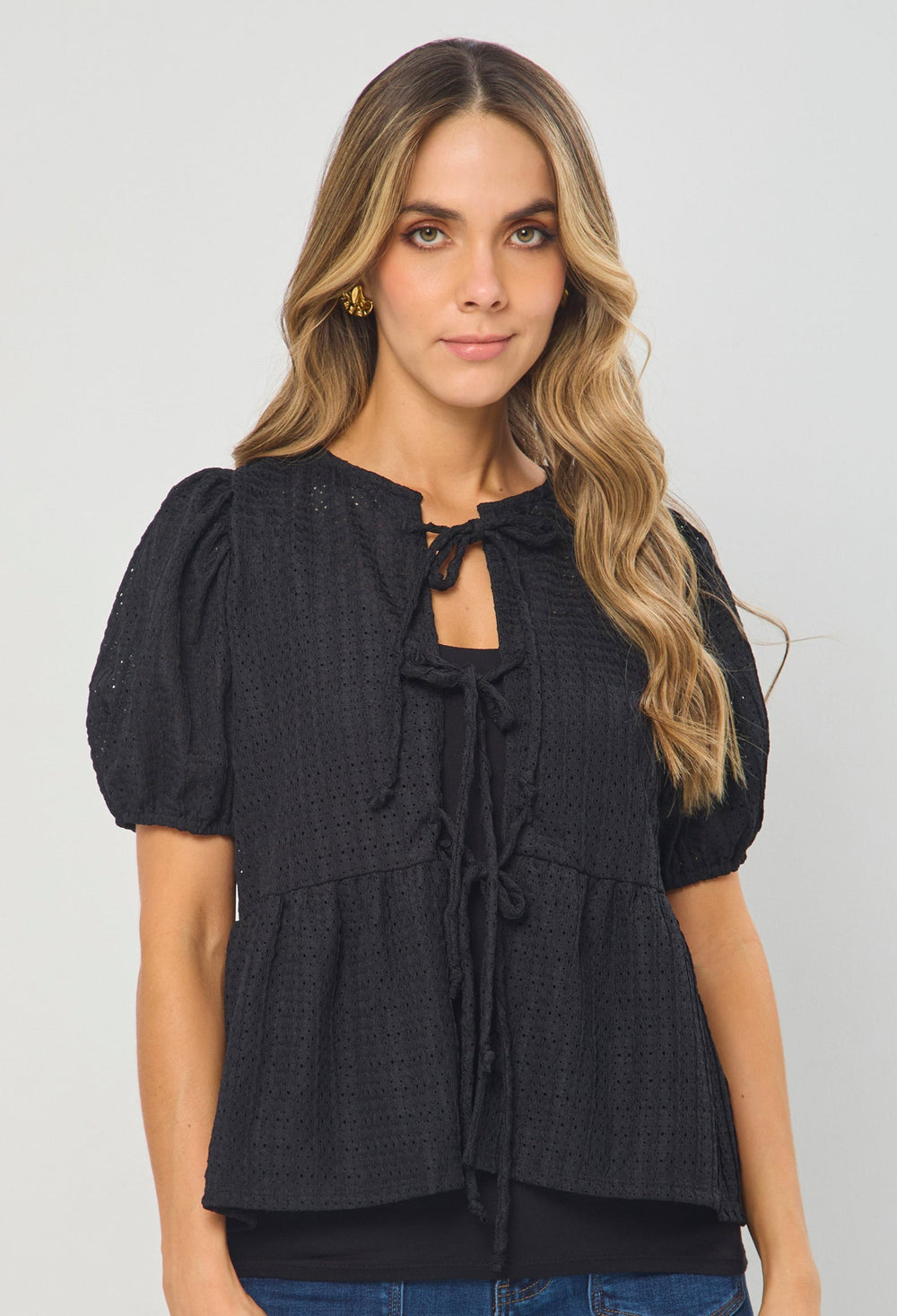 Blusa Manga Abullonada - Outlet BYBLA Colombia