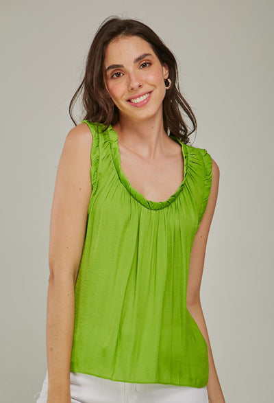 Blusa Satén Manga Corta Mujer - SALE - BYBLA S / BLANCOS BLUSA