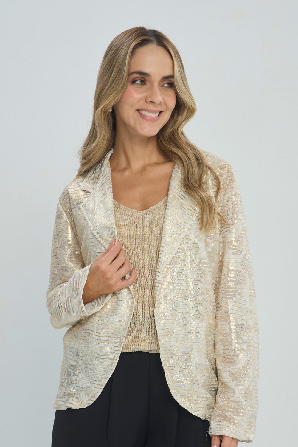 Chaqueta de Tweed Metalizada - Outlet BYBLA Colombia