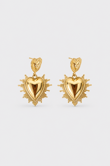 Aretes Corazón Sagrado Dorado