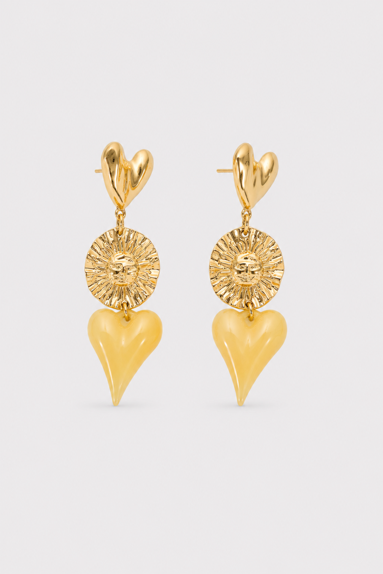 Aretes Corazón Sol
