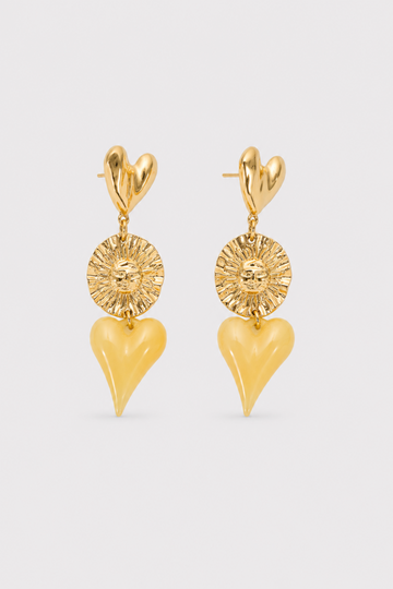 Aretes Corazón Sol