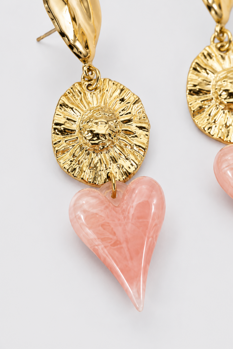 Aretes Corazón Sol
