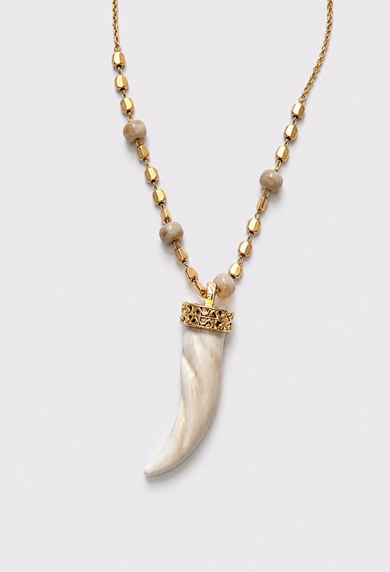 Collar Largo Colgante Colmillo
