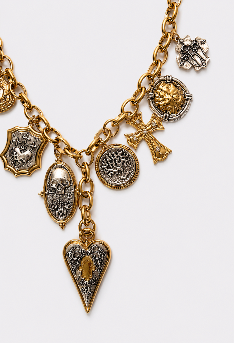 Collar Cadena Charms  Gótico