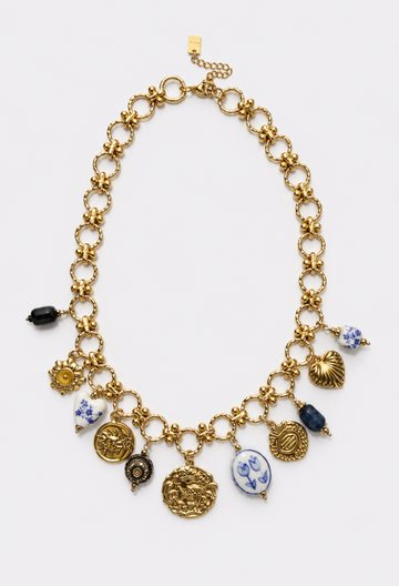 Collar Charms Azul Porcelana