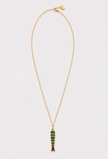 Collar Cadena Dorada Dije Pez