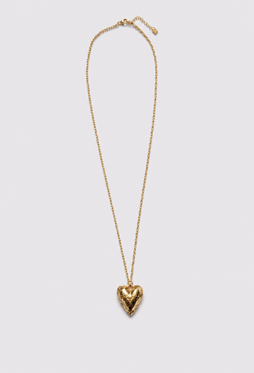 Collar Cadena Combinada Dije Corazón Dorado