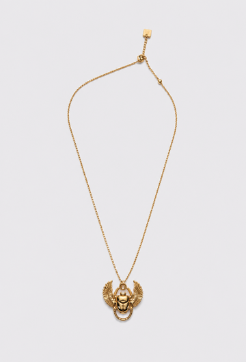 Collar Cadena Dorada Dije Escarabajo