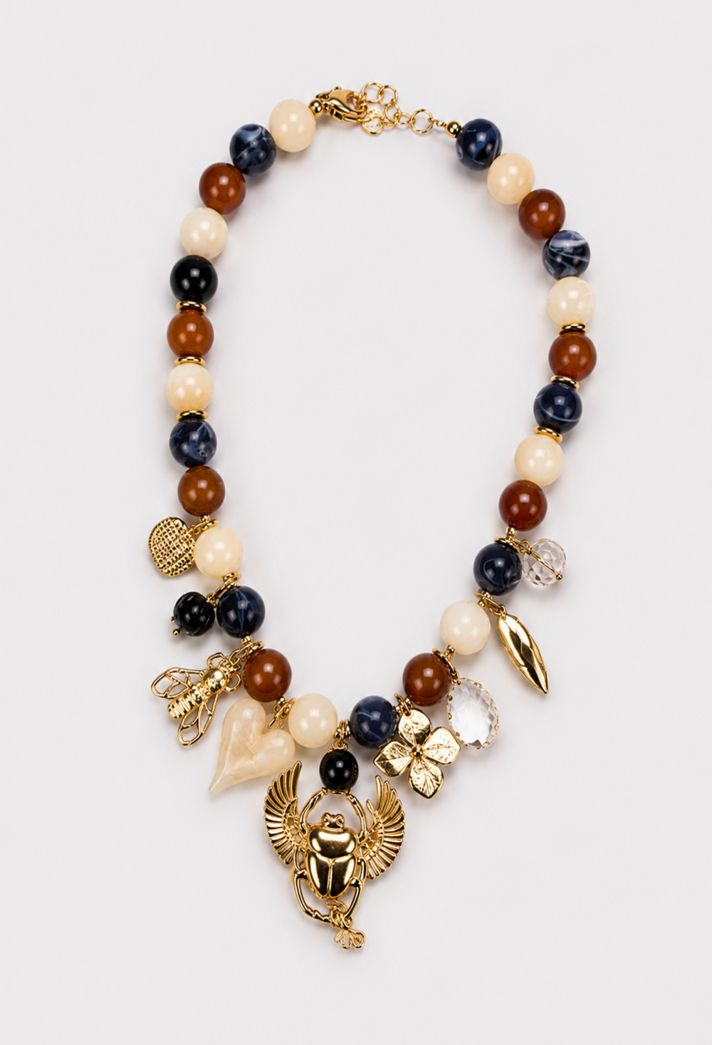 Collar Charms Escarabajo con Esferas Multicolor