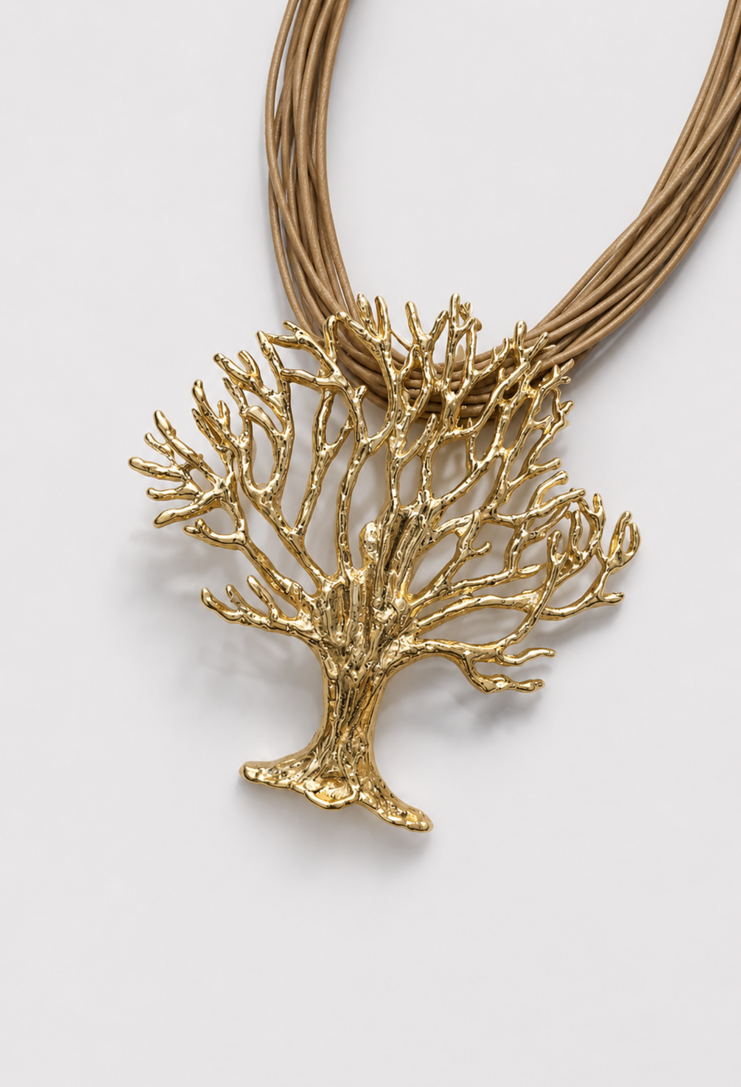 Collar Árbol de la Vida Dorado con Cordones