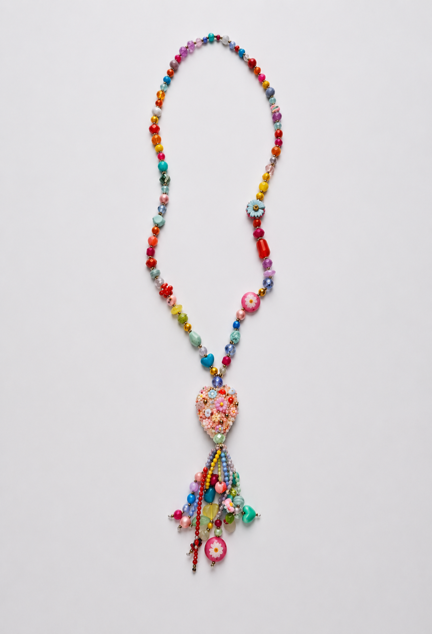 COLLAR LARGO MULTICOLOR CORAZÓN