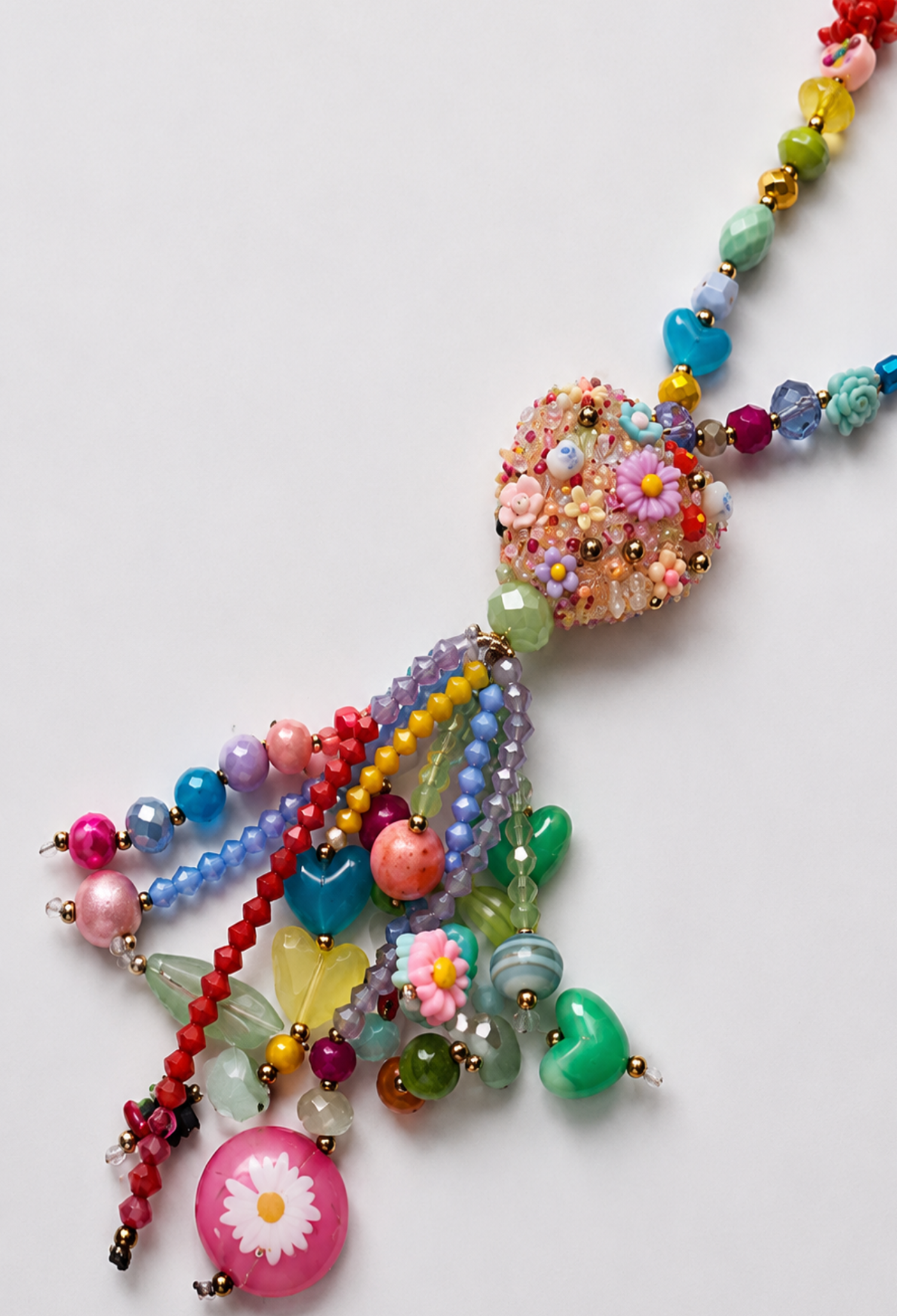 COLLAR LARGO MULTICOLOR CORAZÓN