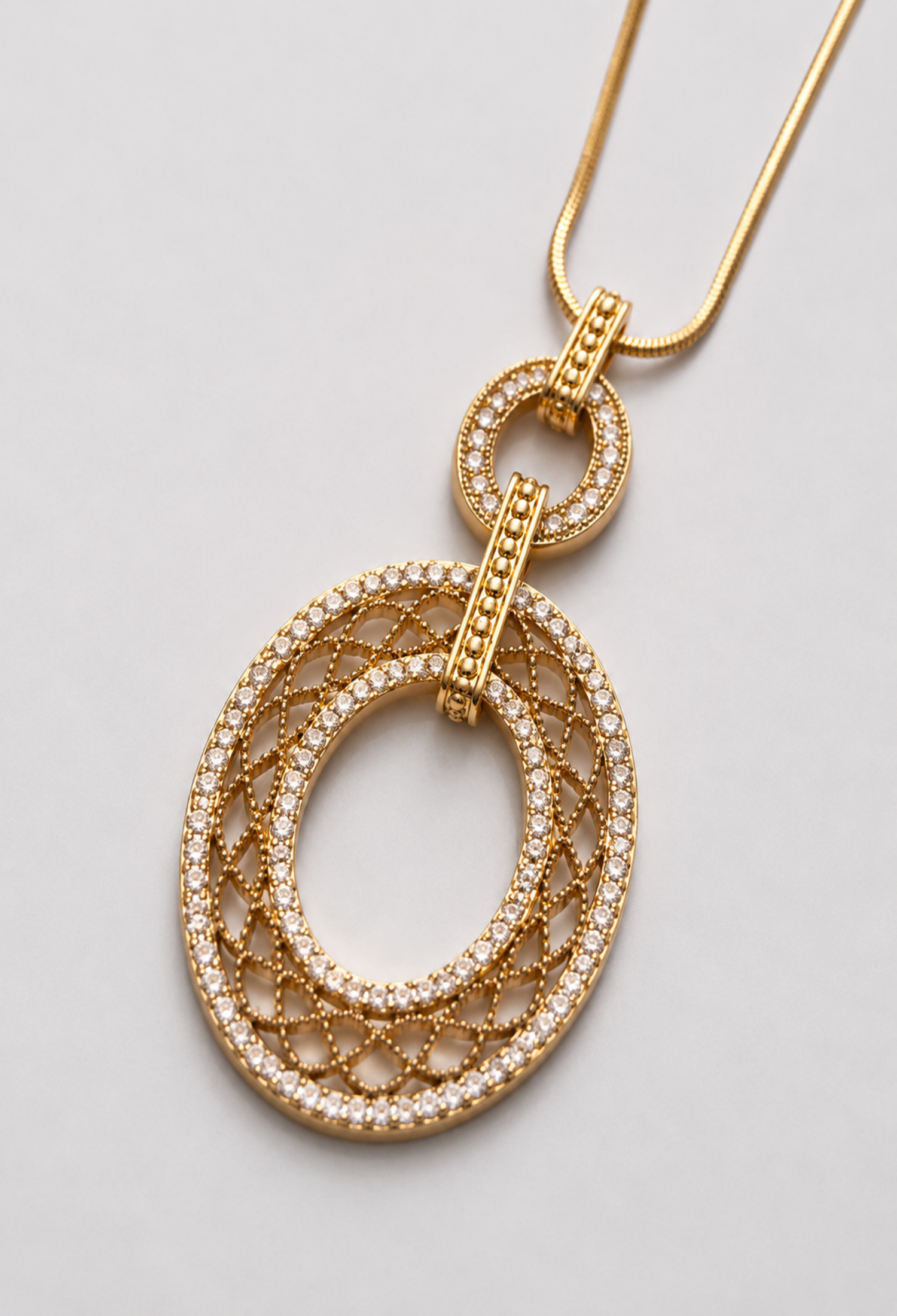 Collar Largo Colgante Oval