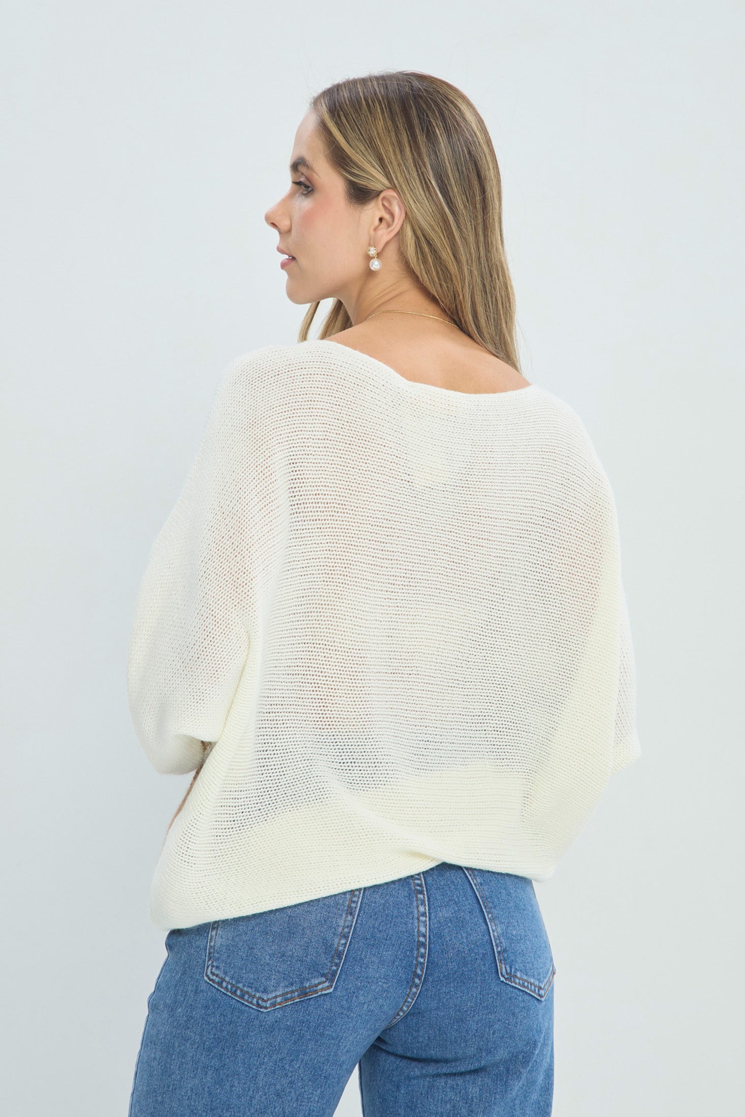 Suéter de Punto Bloques Camel y Beige vista 3 - Outlet BYBLA Colombia