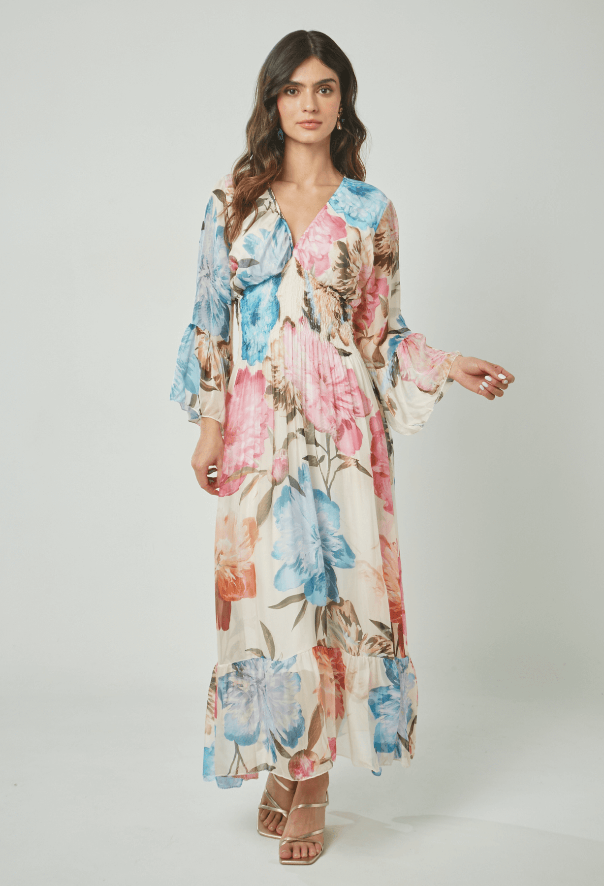 Chiffon Vestido Solto De Seda Susie Modas Vestido Longo Chiffon