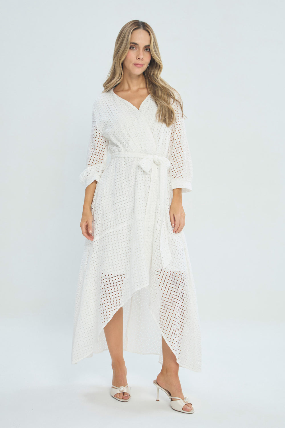 Vestido Wrap en Ojalillo - Outlet BYBLA Colombia