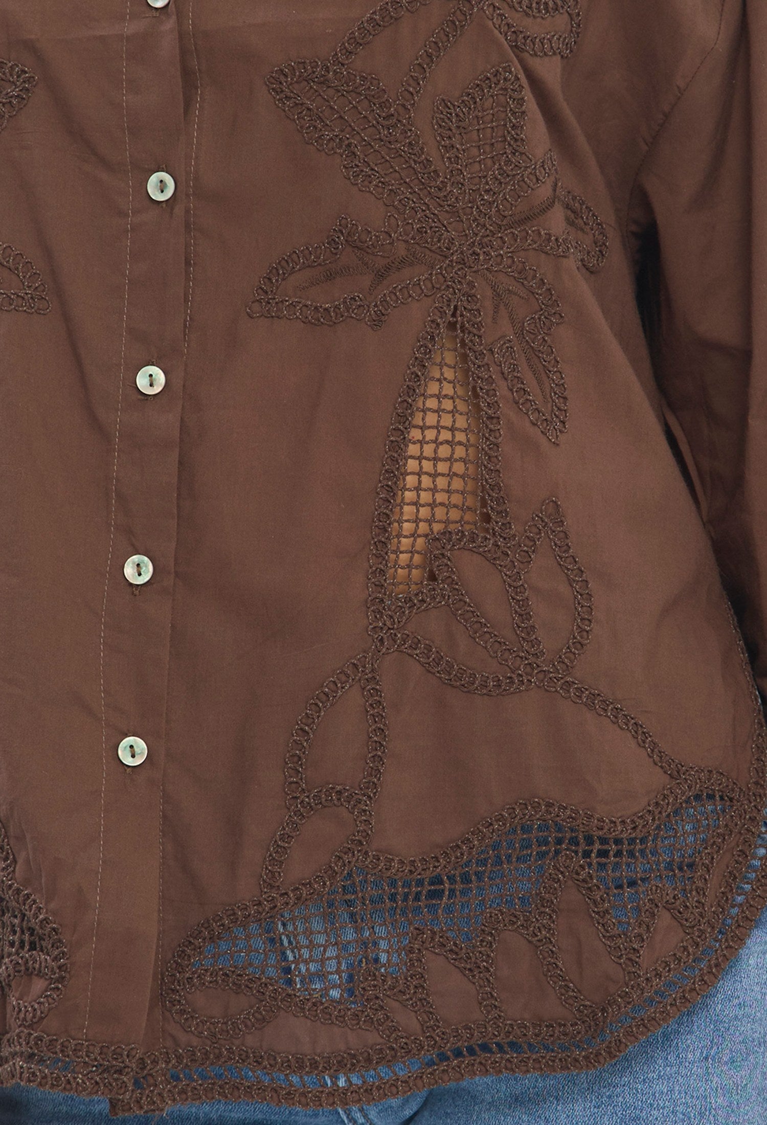 Camisa Calada Marron marrón BYBLA Colombia - vista 4
