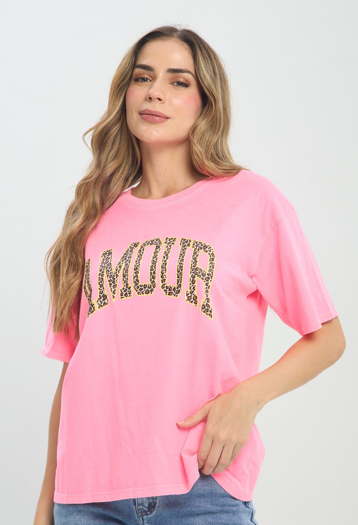 Camiseta Estampado AMOUR Rosa BYBLA