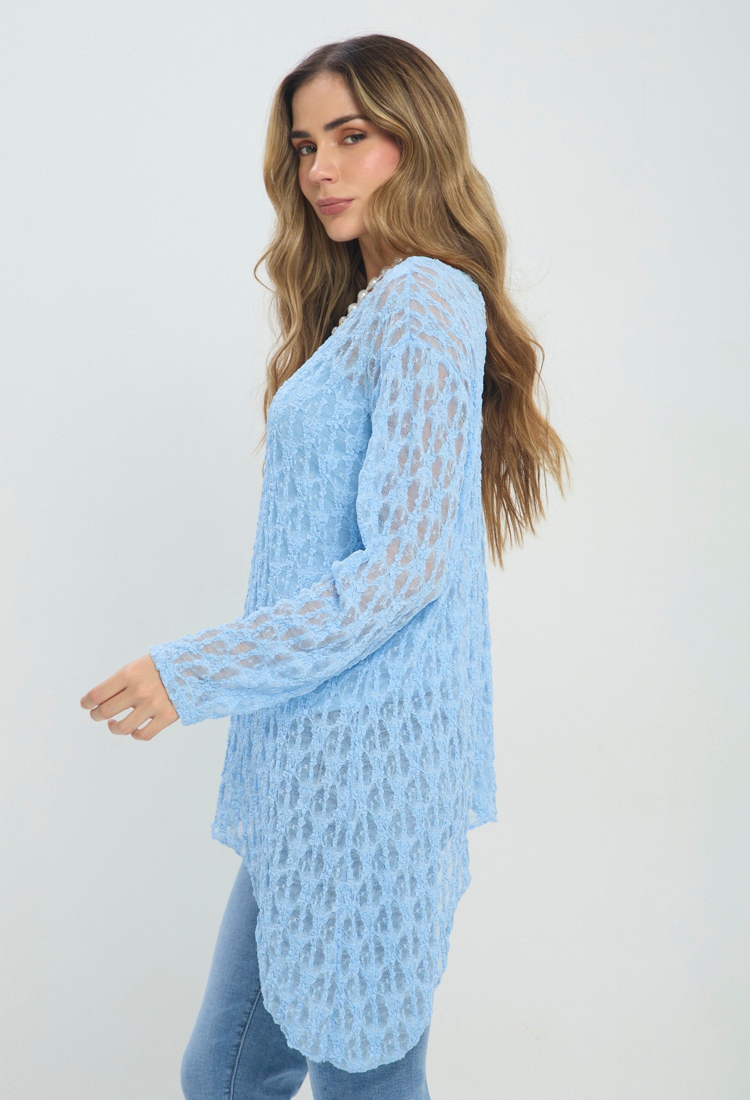 Blusa Calado Asimétrica azul BYBLA Colombia - vista 2