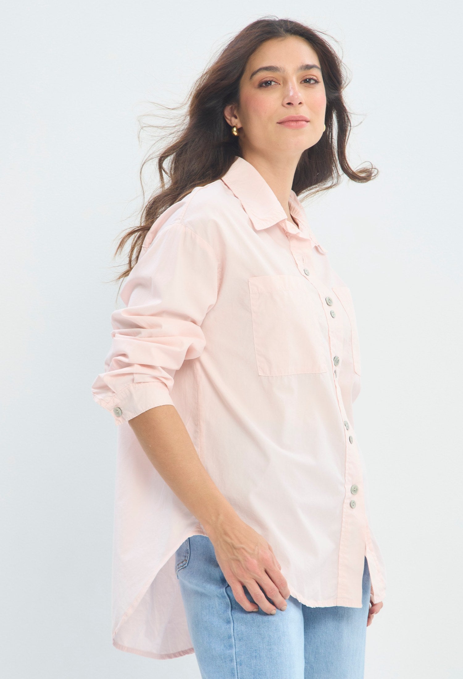 Blusa Camisera Oversize rosa palo BYBLA