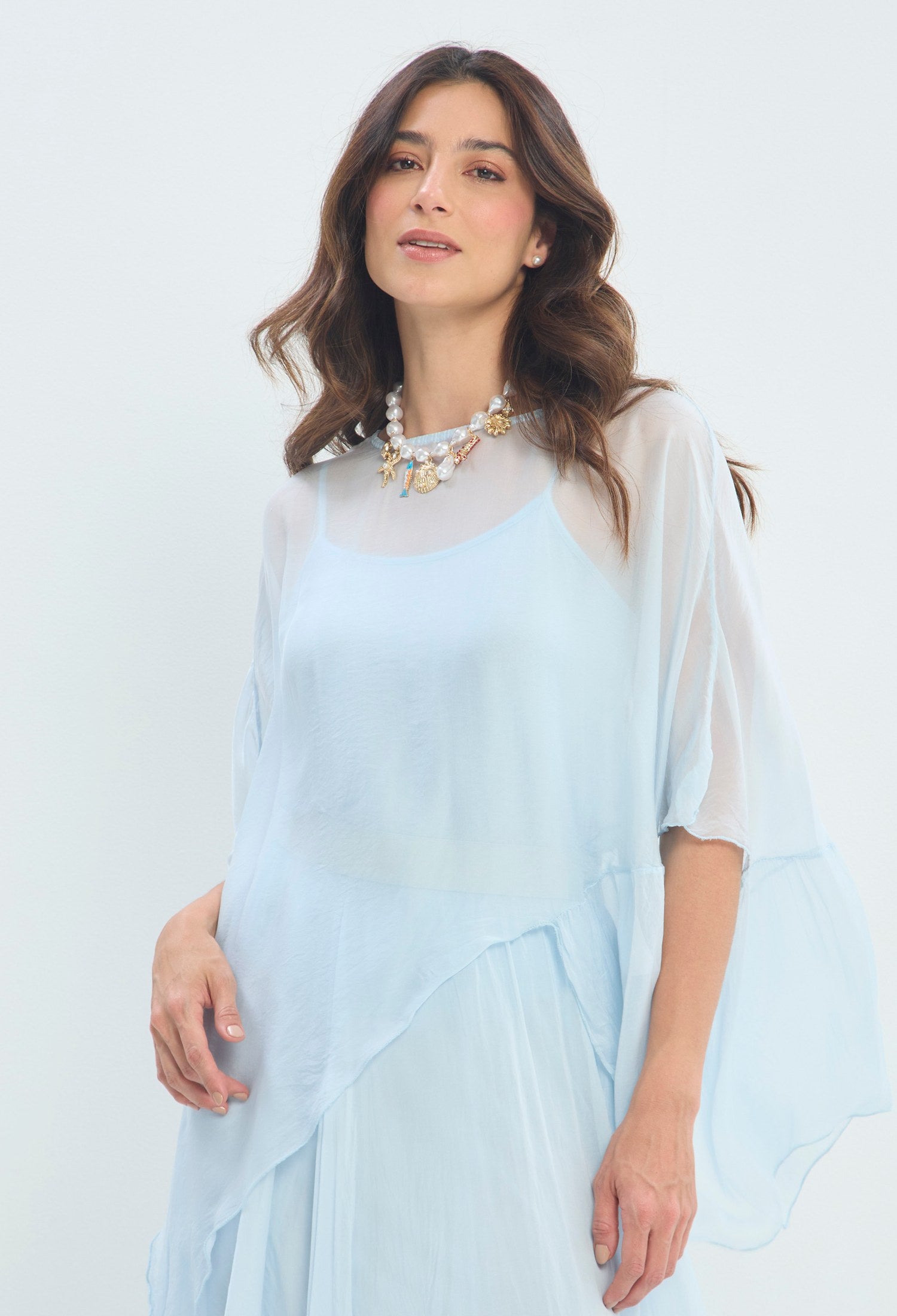 Blusa Capa Top Interior azul cielo BYBLA