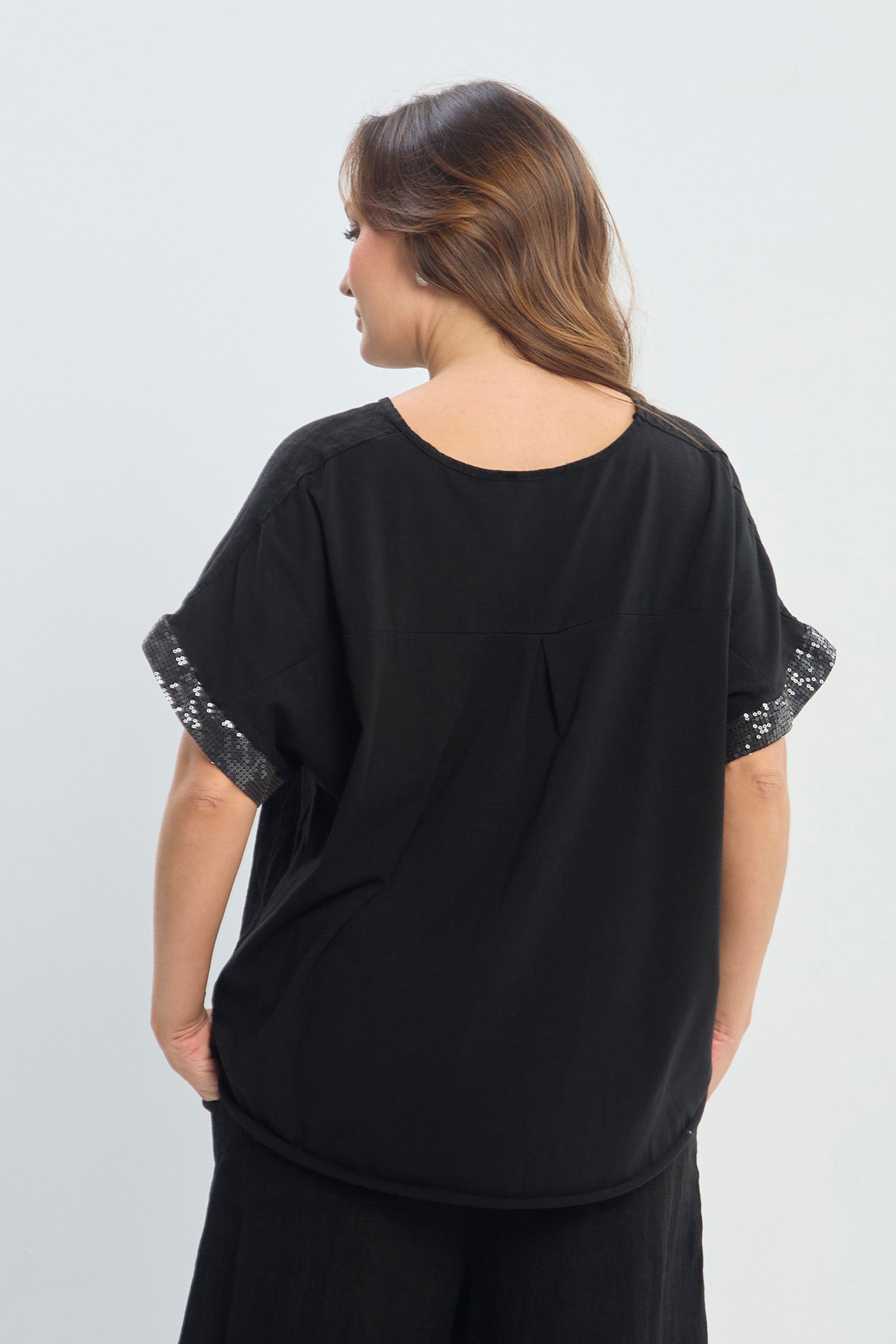 Blusa en Lino Detalles de Lentejuelas NEW
